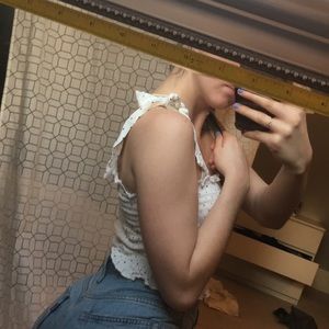 PacSun Tops - Scrunchy white top with black polka dots PacSun Tops - Scrunchy white top with black polka dots